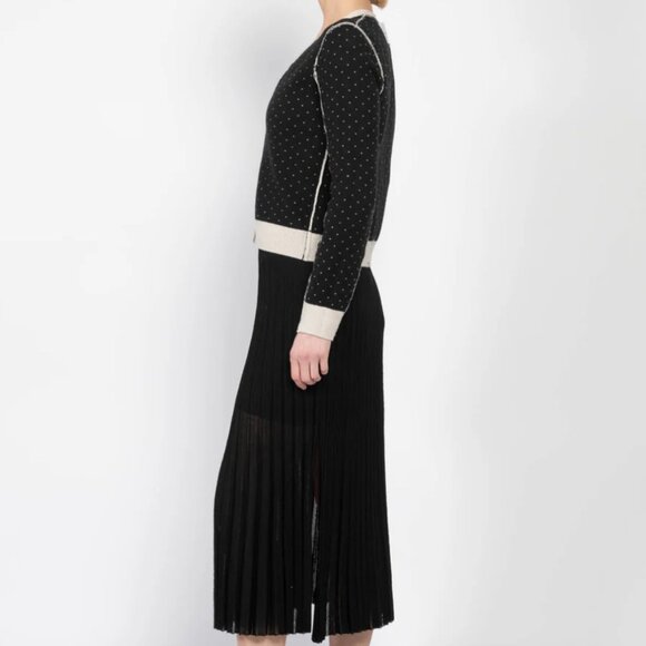 NEW MARIA MCMANUS REVERSIBLE CARDIGAN in Crema and Black Dot XS - Picture 9 of 16